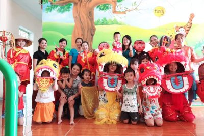 Tết trung thu của cô và trò trường mầm non Xuân Tiến